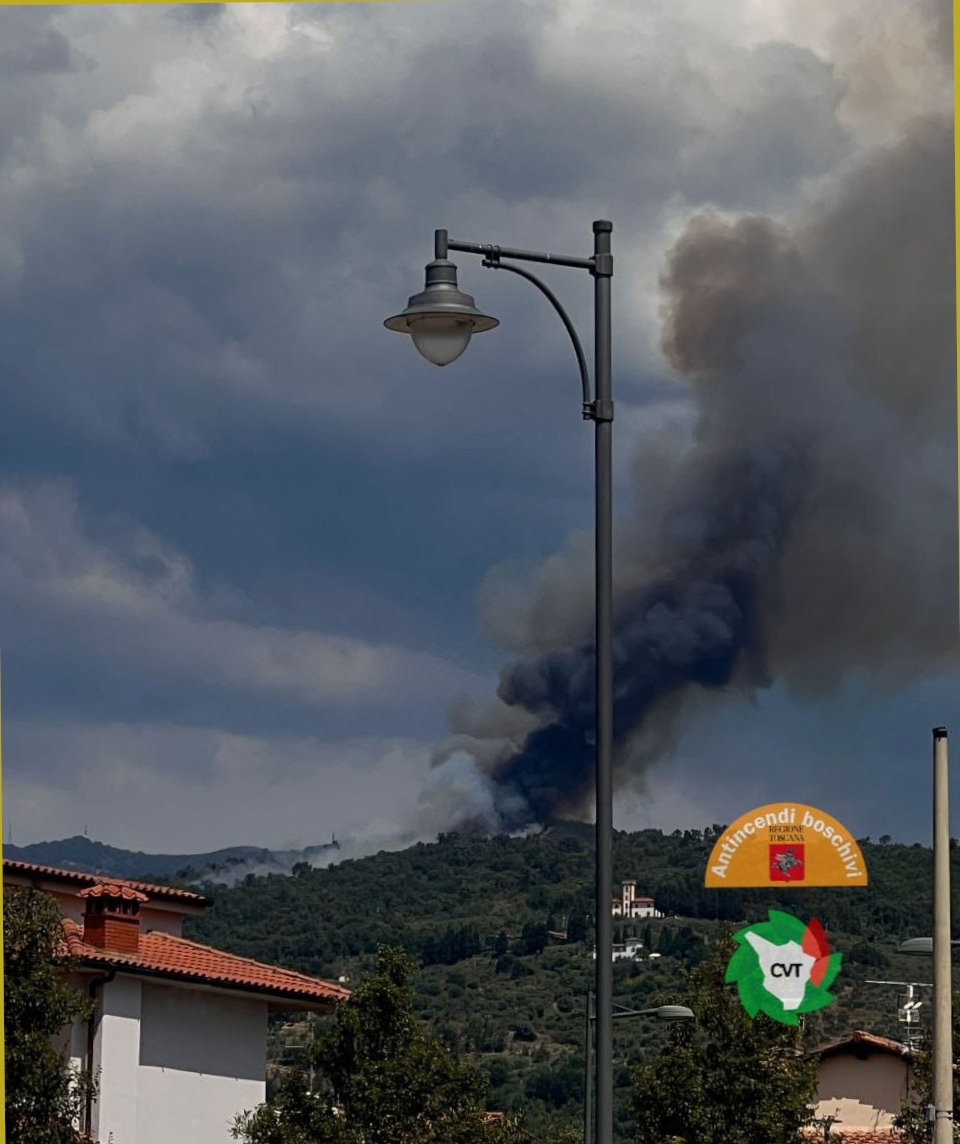 Immagine Incendio boschivo in località Treggiano, nel comune di Piandiscò (Ar)